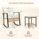 3-Piece Rattan Patio Conversation Set with Rocking Chairs by LJGDeals