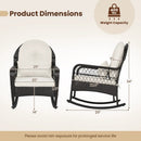 Outdoor Wicker Rocking Chair with Cushions - 400 LBS Capacity by LJGDeals