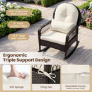 Outdoor Wicker Rocking Chair with Cushions - 400 LBS Capacity by LJGDeals