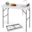 Folding Fish Cleaning Table with Sink and Rotatable Faucet by LJGDeals