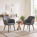 Upholstered Dining Chairs Set of 2 with Curved Back