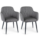 Upholstered Dining Chairs Set of 2 with Curved Back