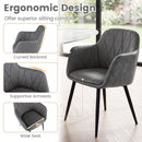 Upholstered Dining Chairs Set of 2 with Curved Back