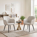 Upholstered Dining Chairs Set of 2 with Curved Back