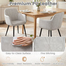 Upholstered Dining Chairs Set of 2 with Curved Back