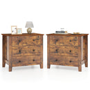 3-Drawer Dresser with Tapered Legs - Rustic Brown