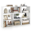 Geometric Bookshelf Set with 3 Open Shelves and Anti-Tip