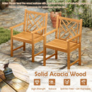 5-Piece Acacia Wood Patio Dining Set for 4 with Armchairs