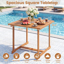 5-Piece Acacia Wood Patio Dining Set for 4 with Armchairs