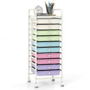 10 Drawer Rolling Storage Cart with Locking Wheels