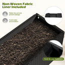 Raised Garden Bed Set of 2 with Wheels and PE Rattan