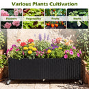 Raised Garden Bed Set of 2 with Wheels and PE Rattan
