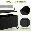Raised Garden Bed Set of 2 with Wheels and PE Rattan