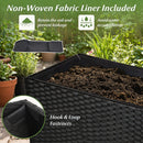 Raised Garden Bed Set of 2 with PE Rattan Wicker & Liner