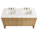James Martin Hudson 60" Double Bathroom Vanity, Light Natural Oak