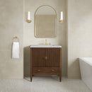 James Martin Myrrin 30" Single Bathroom Vanity, Mid-Century Walnut