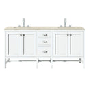 James Martin Addison 72" Double Bathroom Vanity, Glossy White