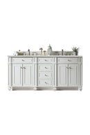 James Martin Bristol 72" Double Bathroom Vanity, Bright White