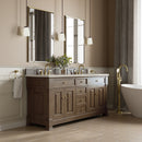 James Martin Brookfield 72" Double Bathroom Vanity, Pecan