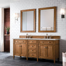 James Martin Brittany 72" Double Bathroom Vanity, Saddle Brown