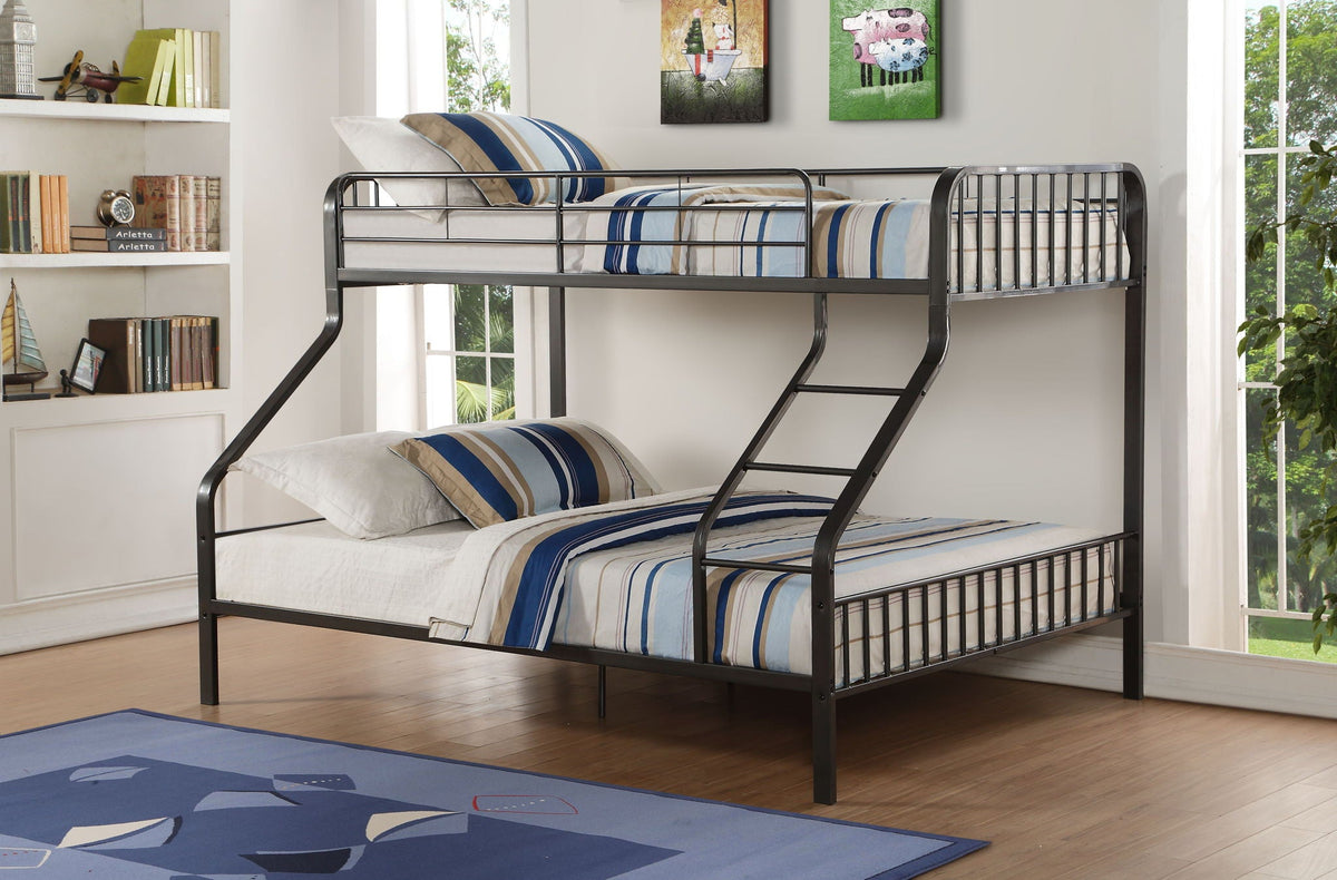 Caius - Twin Long Queen Bunk Bed - Gunmetal, photo 2 of 4