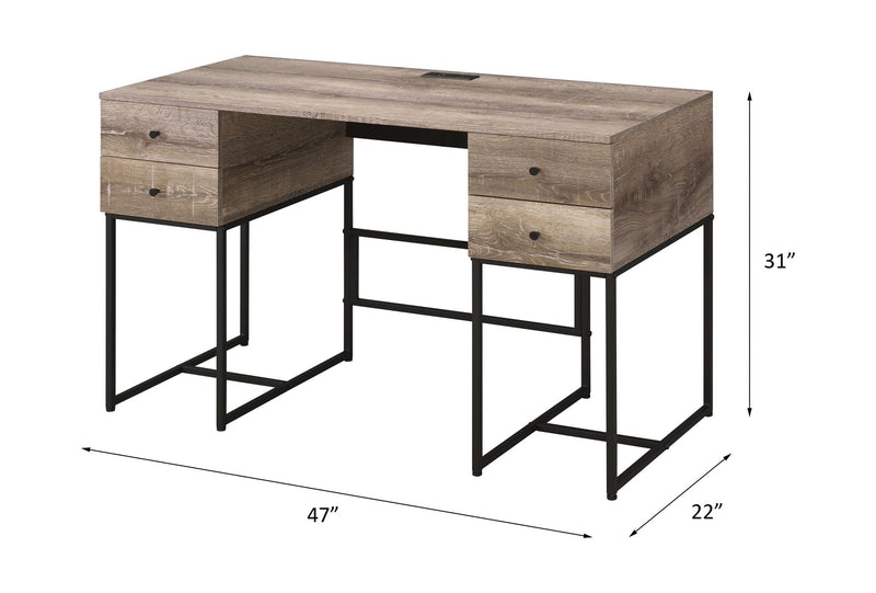 Desirre Writing Desk With USB Port - Oak, photo 2 of 4