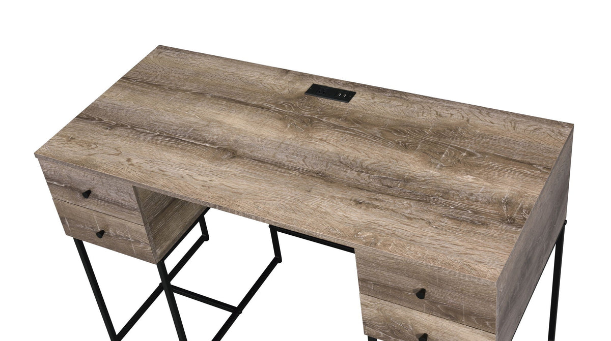Desirre Writing Desk With USB Port - Oak, photo 4 of 4