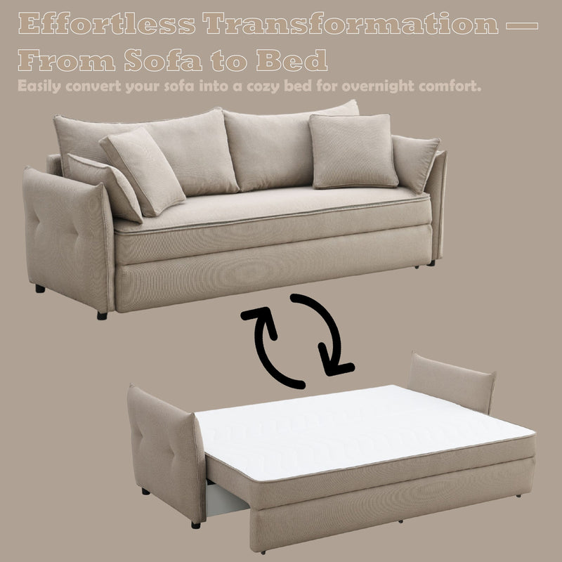 Irina Beige Fabric Sofa with Sleeper, photo 5 of 5