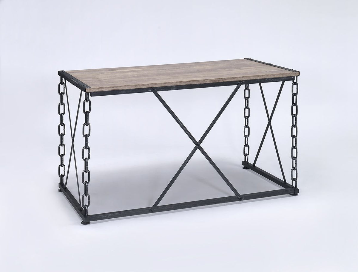 Jodie Console Table Rustic Oak / Antique Black, photo 2 of 4