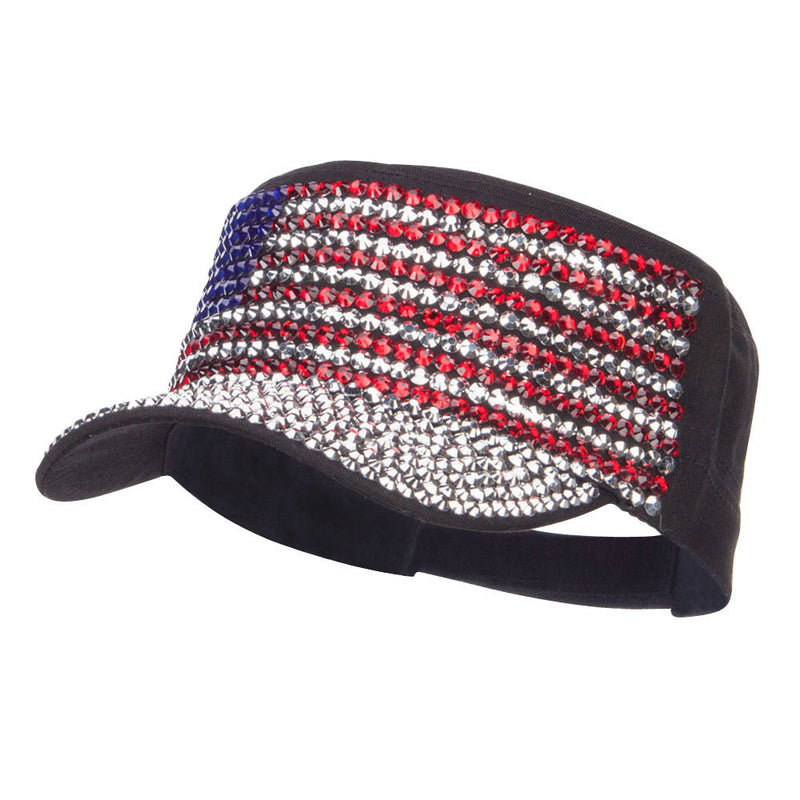 USA Flag Jewel Military Cap