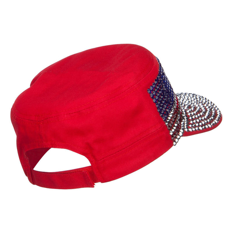USA Flag Jewel Military Cap