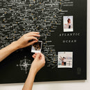 Wooden Canvas USA Map - Black