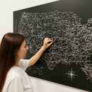 Wooden Canvas USA Map - Black