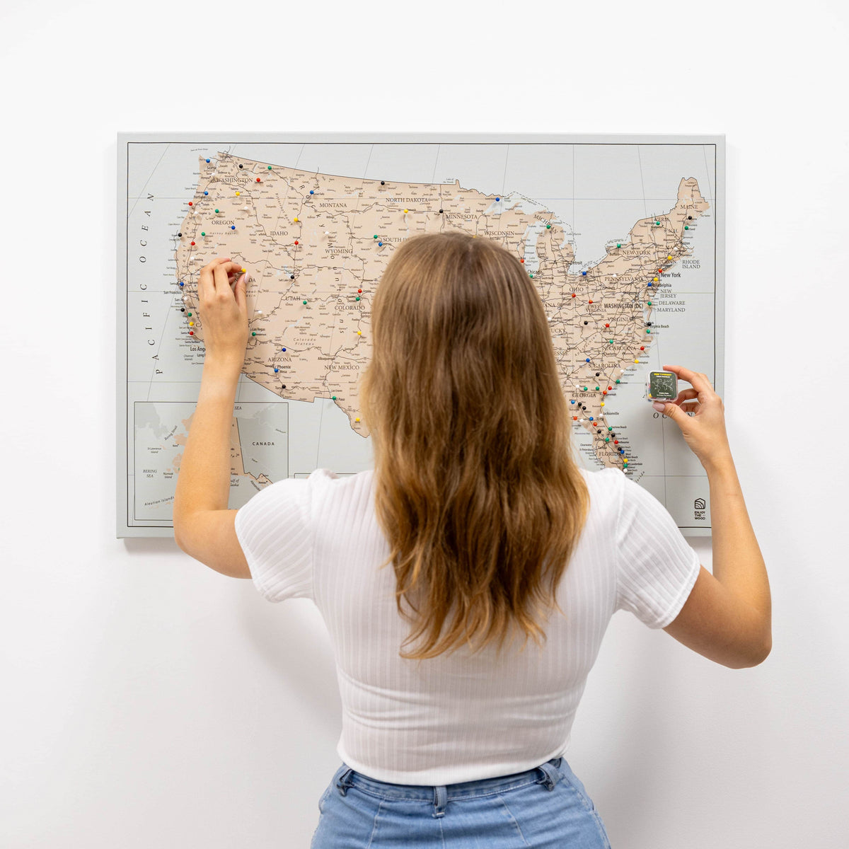 Wooden Canvas USA Map - Antique, photo 4 of 14