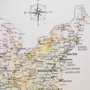 Wooden Canvas USA Map -  Colorful
