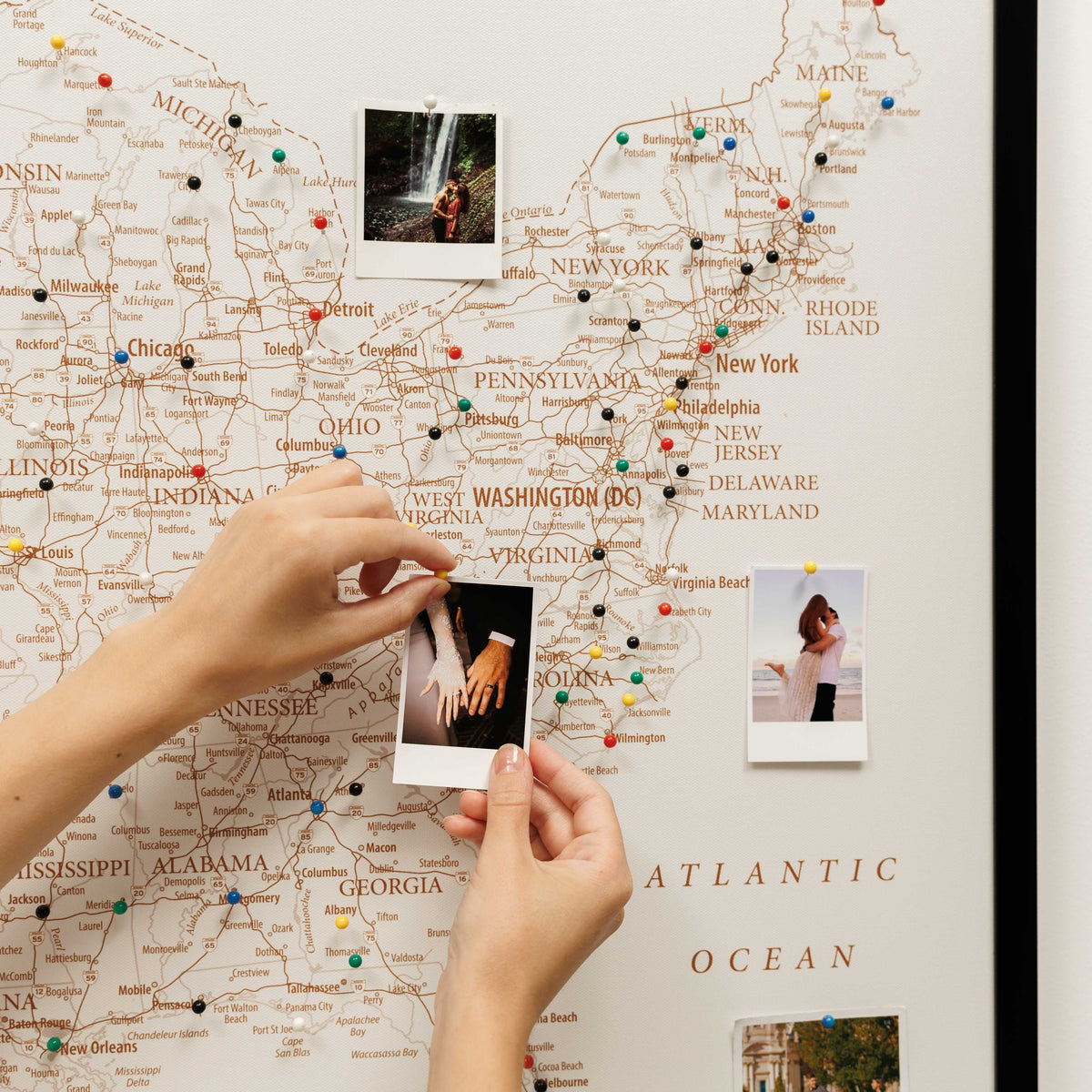 Wooden Canvas USA Map - Beige, photo 10 of 13