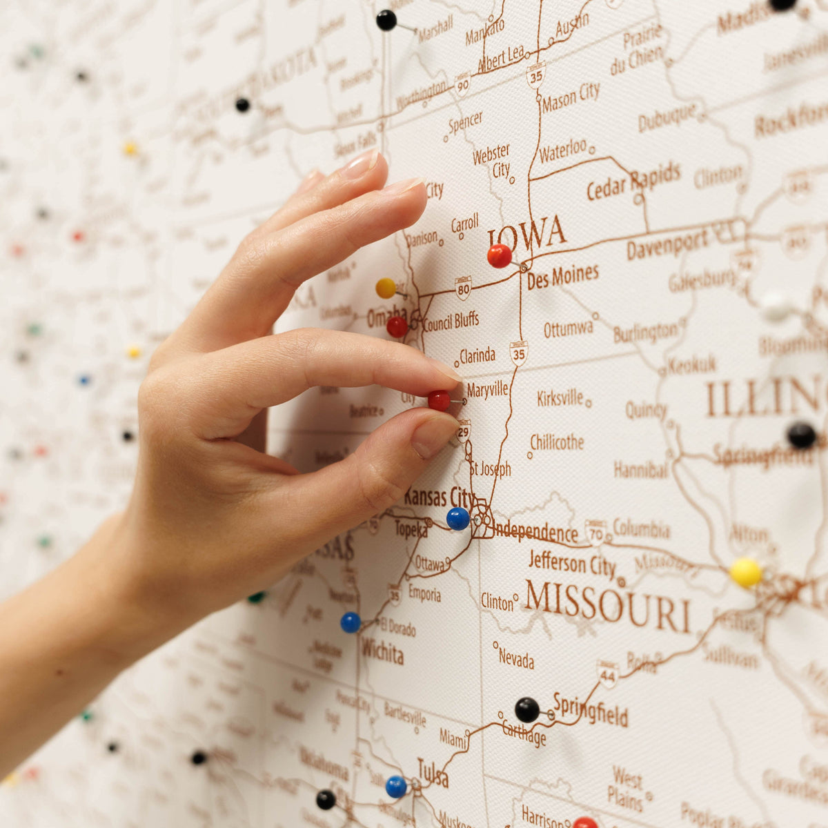 Wooden Canvas USA Map - Beige, photo 2 of 13