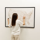 Wooden Canvas USA Map - Beige