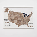 3D Wooden USA Map on Board - Terra