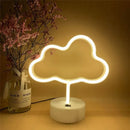 GobekUsa USB LED Neon Sign Light Holiday Flamingo Night Lamp Xmas Party Wedding Decoration Home Gift cloud Heart Neon Light
