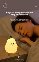 GobekUsa USB Rechargeable Night Light Pear Silicone Night Lights Touch Sensor Bedroom Bedside Cat Lamp With Remote For Kids Baby Gifts