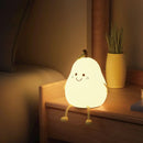 GobekUsa USB Rechargeable Night Light Pear Silicone Night Lights Touch Sensor Bedroom Bedside Cat Lamp With Remote For Kids Baby Gifts