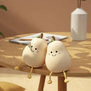 GobekUsa USB Rechargeable Night Light Pear Silicone Night Lights Touch Sensor Bedroom Bedside Cat Lamp With Remote For Kids Baby Gifts