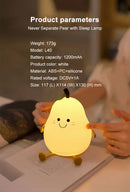 GobekUsa USB Rechargeable Night Light Pear Silicone Night Lights Touch Sensor Bedroom Bedside Cat Lamp With Remote For Kids Baby Gifts