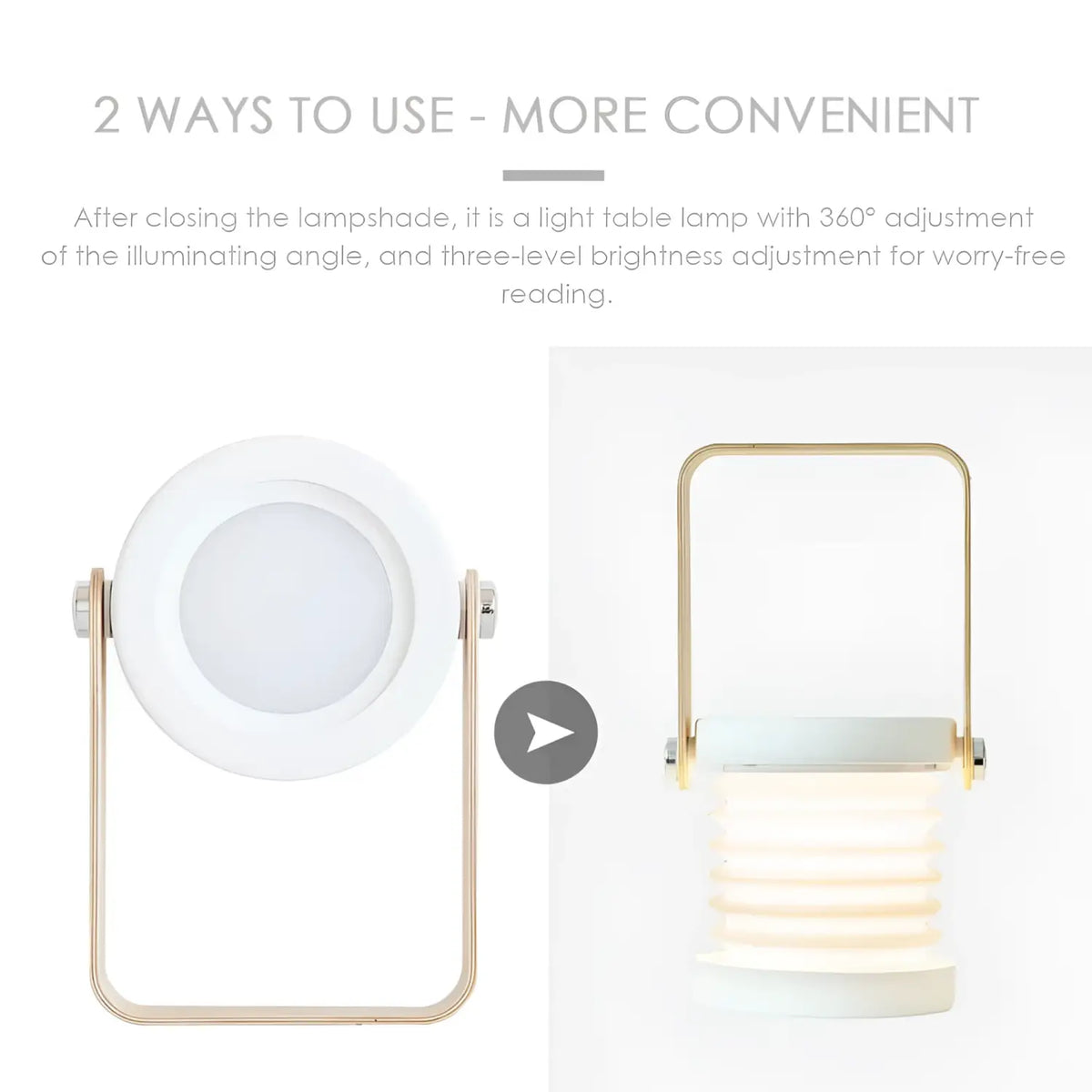 USB Rechargeable & Portable Lamp with Foldable LED Light Feature, photo 7 of 14