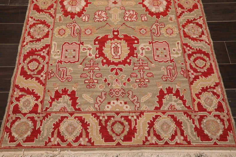 4' x 6' Hand Knotted Wool Reversible Area Rug Traditional Tan