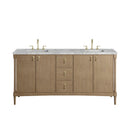 James Martin Kinnsden 72" Double Bathroom Vanity, Weathered Oak
