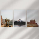 Southwest Desert Set of 3 Prints. Canyon Landscape, Red Rock by Wall Art Set