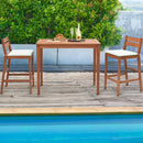 48 Inch x 24 Inch Rectangular Outdoor Eucalyptus Wood Bar Table for 4 People by LJGDeals