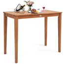 48 Inch x 24 Inch Rectangular Outdoor Eucalyptus Wood Bar Table for 4 People by LJGDeals